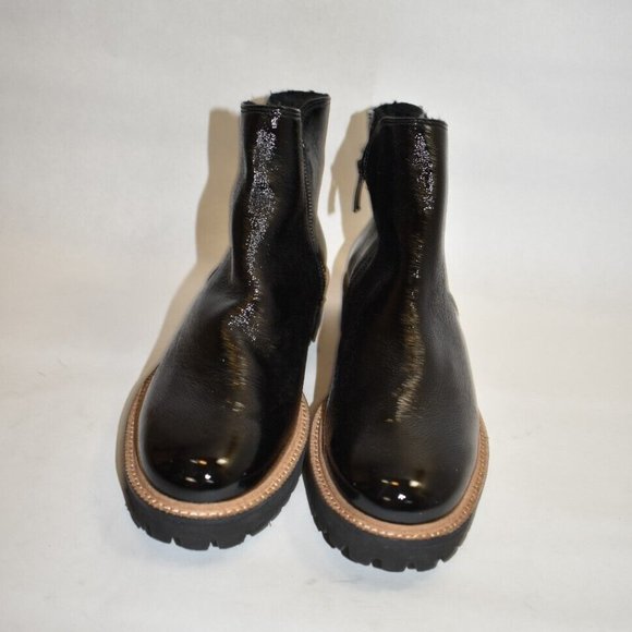 $550 Paul Green Natick Faux Fur Lined Boot LUG SOLE BLACK ZIP BLACK 10.5 (TC20) - Picture 3 of 7